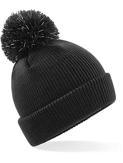 B Dětská pletená čepice s bambulí 53. black model 22433238 - Beechfield