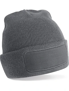 B Pletená čepice s nášivkou  53. graphite grey model 22433292 - Beechfield