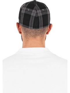 Flexfit 6197 6 panelová kšiltovka "Tartan Plaid" 55.6197 black/grey