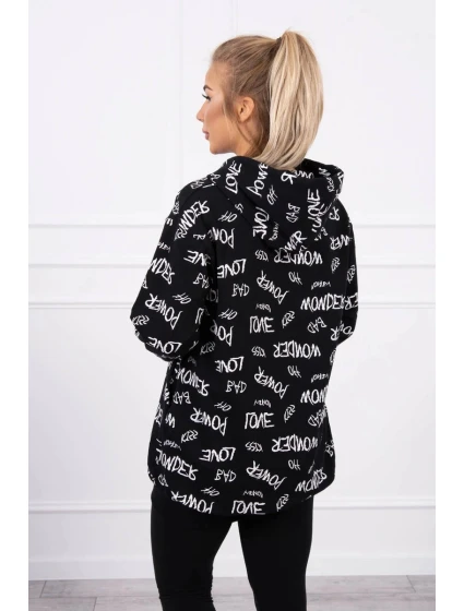 Mikina s nápisy černá