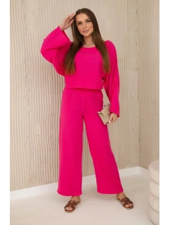 model 19741748 komplet halenka + kalhoty fuchsie - K-Fashion