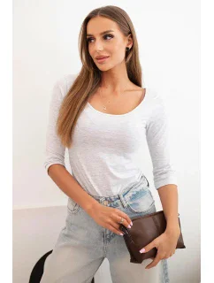 Halenka s kulatým výstřihem světlá šedá