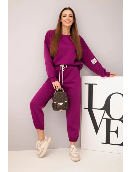 Sada mikina + kalhoty máslová tmavě fialová