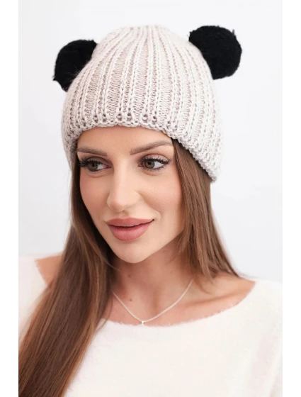 Dámská zimní čepice vlněná s bambulí model 21817797 béžová - K-Fashion