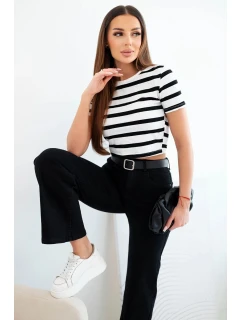 Dámské džíny s rovnými nohavicemi a páskem černé