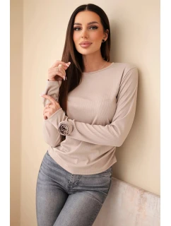 dámská s řasením po tmavě béžová model 21954868 - K-Fashion