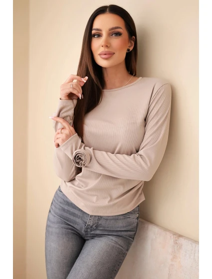 dámská s řasením po tmavě béžová model 21954868 - K-Fashion