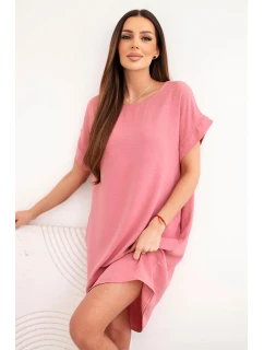 Šaty s kapsami tmavě růžová