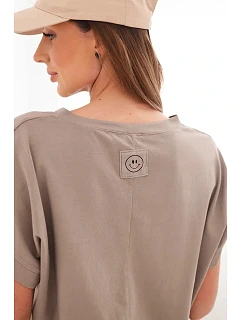 Dámská bavlněná halenka s výstřihem do V a krátkým rukávem fango