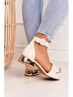 Kožené Sandály Na   Béžová model 21546522 - Laura Messi