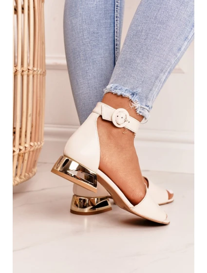 Kožené Sandály Na   Béžová model 21546522 - Laura Messi