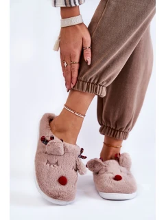 Dámské vánoční kožešinové pantofle se model 21605221 béžovou Claire - Boto