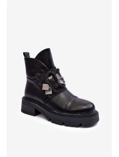 Boty Na Plochém Podpatku A Platformě Černé model 21634038 - S.Barski