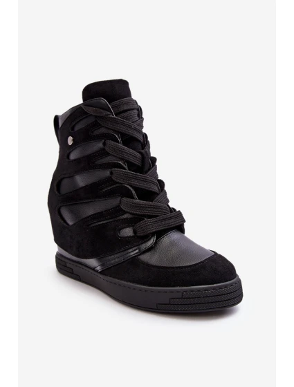 Kožené Boty Na Podpatku Černé model 21635445 - Boto