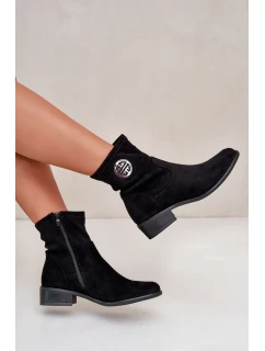 Dámské kotníčkové boty na ploché podrážce se zipem béžové model 21668028 - Boto