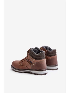 Zateplené pánské kotníkové boty model 21673169 hnědé - Boto