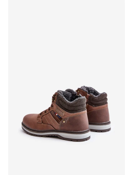 Zateplené pánské kotníkové boty model 21673169 hnědé - Boto