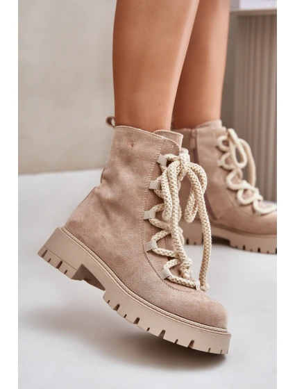 Zateplené boty z eko semiše na zip model 21676540 - Boto