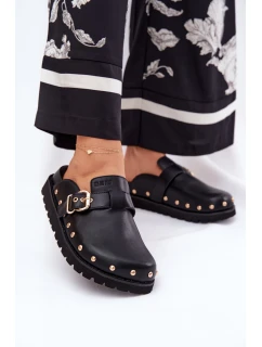 Kožené Klapky Dámské Na Platformě Big Star Černé model 21692095 - Big Star Shoes