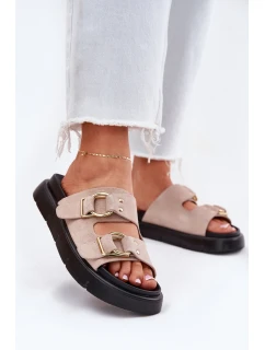 Dámské Sametové Sandały S Přezkami Big Star Světle Růžové model 21694391 - Big Star Shoes