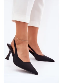 Dámské Sandály Na Podpatku Černé Lunira