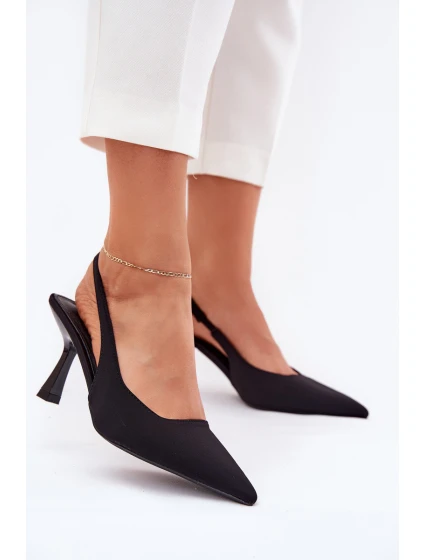 Dámské Sandály Na Podpatku Černé Lunira