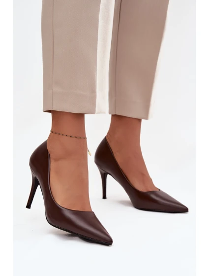 Dámské lodičky z eko kůže čokoládové model 21711403 - Boto