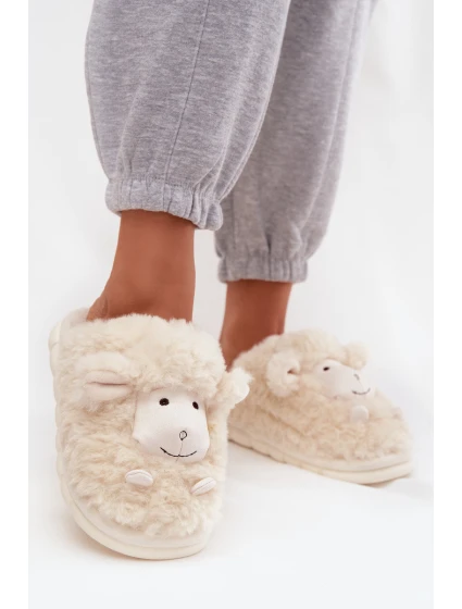 Dámské Kožešinové Pantofle Béžové model 21747713 - Boto