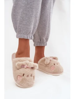 Kožešinové domácí pantofle dámské s a Béžové model 21747718 - Boto