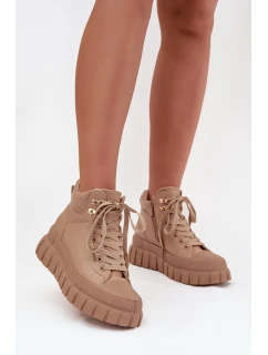 Dámské zateplené kozačky trapery na platformě Camel model 21747749 - Boto