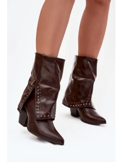 Kovbojky s límcem a zdobením hnědé model 21747831 - Boto