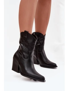 Dámské Kožené Na Podpatku Černé model 21747852 - Boto