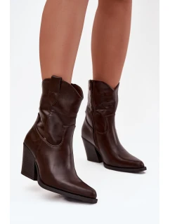 Dámské Eko Kůže Na Podpatku Čokoládové model 21747859 - Boto