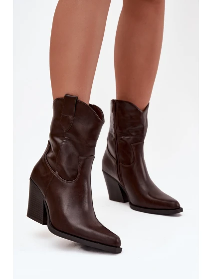 Dámské Eko Kůže Na Podpatku Čokoládové model 21747859 - Boto