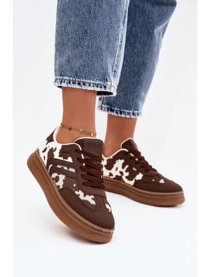 Dámské tenisky na platformě s potisky hnědé model 21757712 - Boto