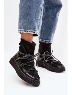 Dámské sněhule s šněrováním Černé model 21757757 - Boto