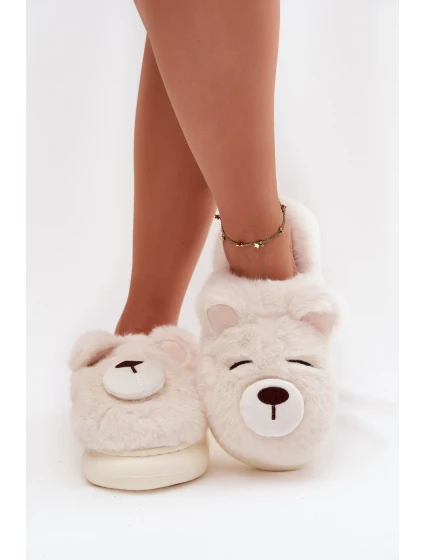 Kožešinové pantofle s motivem bílé model 21772446 - Boto