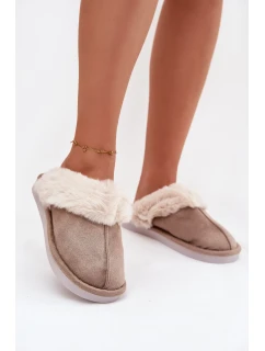 Dámské pantofle s kožíškem Khaki model 21772498 - Boto