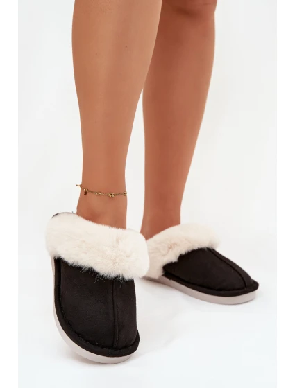 Dámské pantofle s kožíškem Černé model 21772644 - Boto