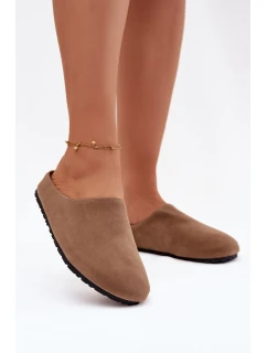 Dámské pantofle z eko semiše Khaki model 21788027 - Boto