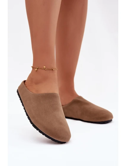 Dámské pantofle z eko semiše Khaki model 21788027 - Boto