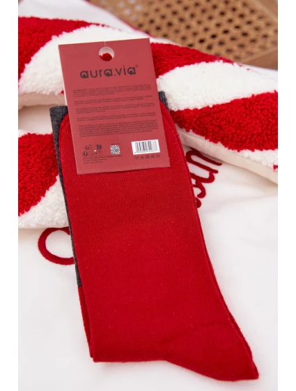 Pánské vánoční ponožky S nápisem A se Santa Tmavě šedé model 21786707 - Aura.via