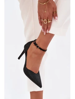 Lesklé lodičky s páskem černé model 21788298 - Boto