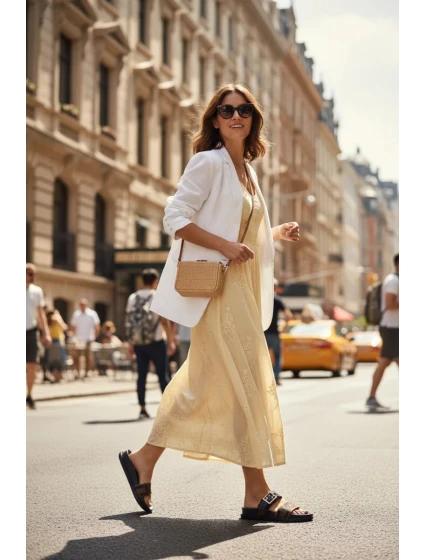 Dámské pantofle se zlatým sponou Černé model 21898346 - Boto