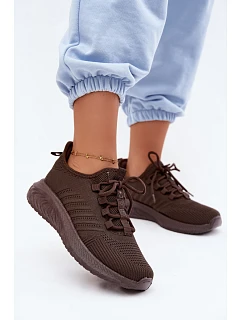 Lehké sportovní slipon boty dámské textilní Big Star model 22185531 Čokoládové - Big Star Shoes