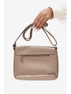 Dámská kabelka typu listonoška s třásněmi a imitací kůže Zlatá model 22220931 - Flora&Co