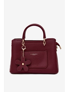 Kabelka z imitace kůže přívěsek bordó model 22220973 - Flora&Co