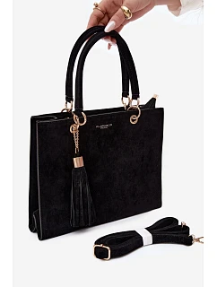 Kabelka z imitace semiše Černá model 22221019 - Flora&Co