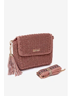 Malá kabelka typu model 22221069 taška z pleteniny Růžová Tamara - Flora&Co