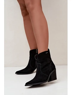 Dámské zateplené kovbojky na podpatku Big Star model 22349493 černé - Big Star Shoes